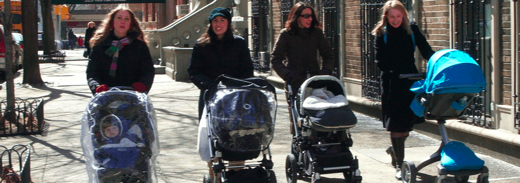 Moms with strollers
