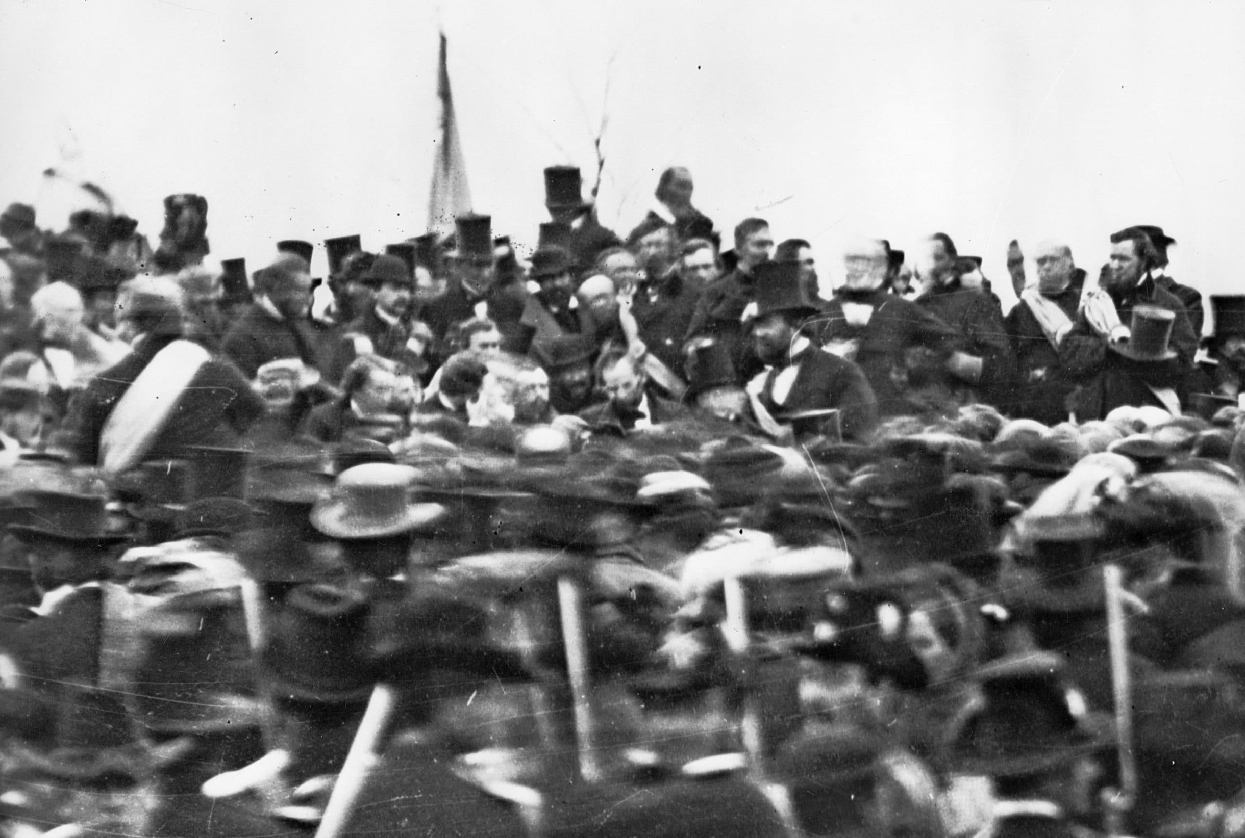 Abraham Lincoln preparing to give the Gettysburg Address