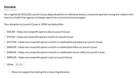 Optimzed online giving