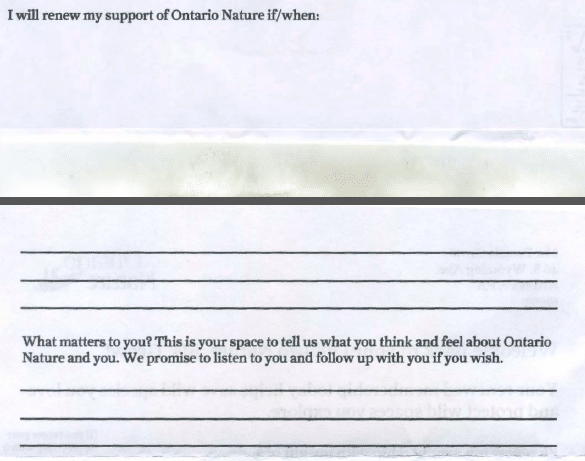 3 Examples Of Nonprofit Donor Surveys - this is your space to tell us what you think and feel about ontario nature and you we promise to listen to you and follow up with you if you wish