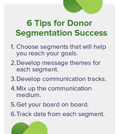 These six tips for donor segmentation success will help guide your implementation strategy.