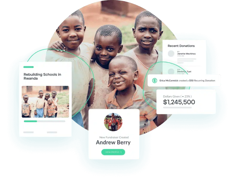 This image shows how Donately’s online fundraising platform works. 