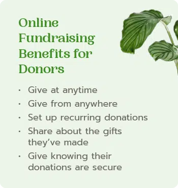 These are the benefits of online fundraising for donors. 