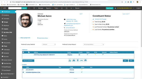 In a comparison of Bloomerang vs. Salsa CRM, you can see that the Salsa interface is more outdated and complex.