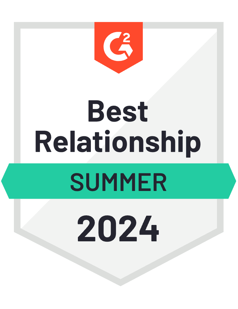Best Relationship Summer 2024 - G2 Badge
