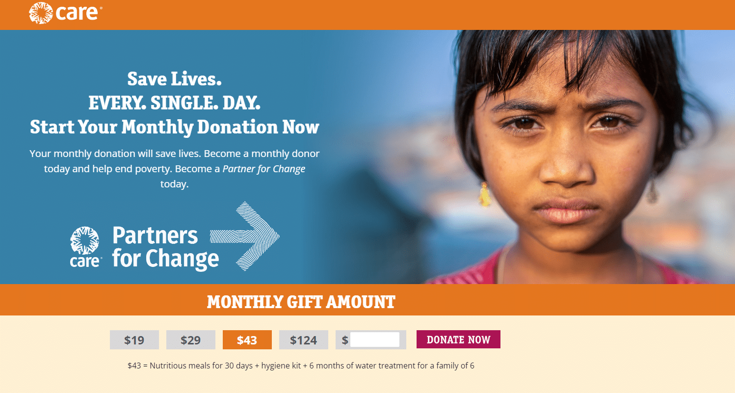 Partners for Change is the monthly giving program for CARE.