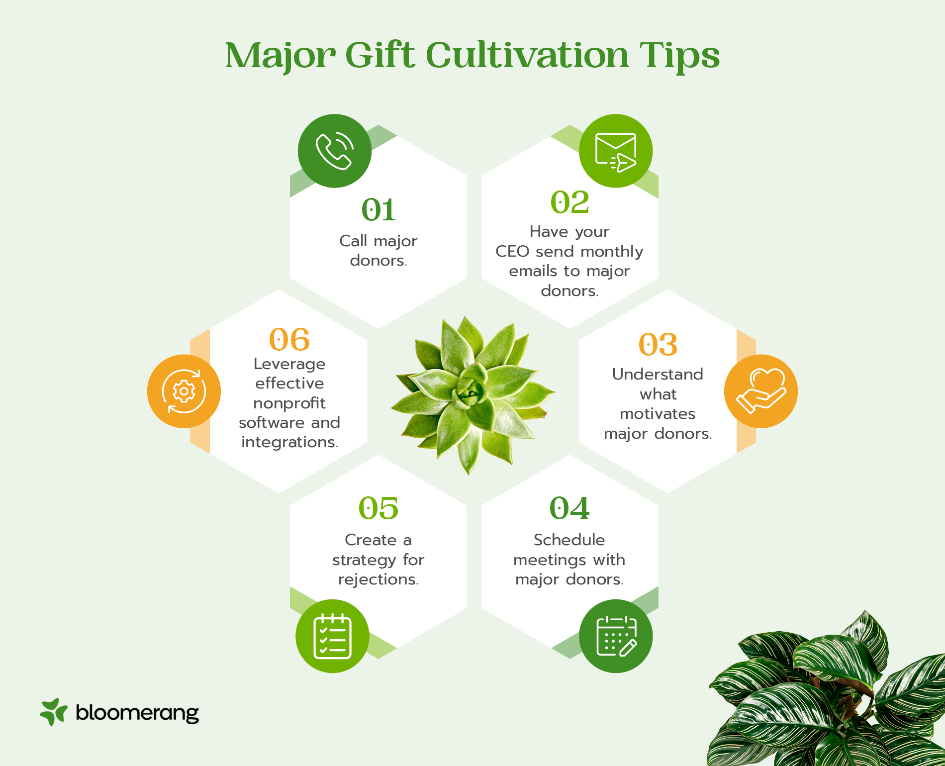 Major gift cultivation tips (listed below) 