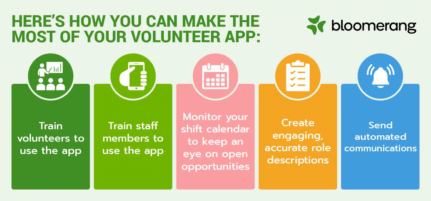 Use these tips (also listed below) to make the most of your volunteer experience app. 