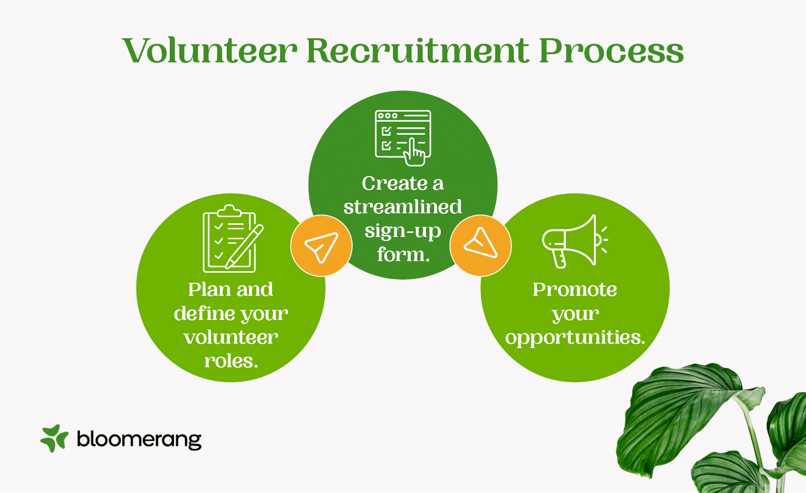 The three steps of the volunteer recruitment process (explained below) 
