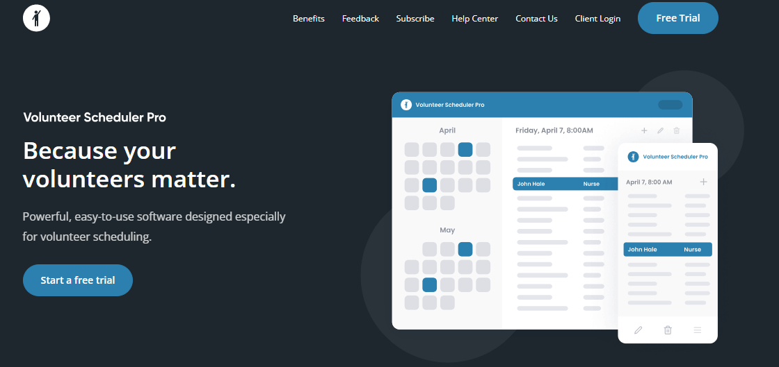 Volunteer Scheduler Pro homepage