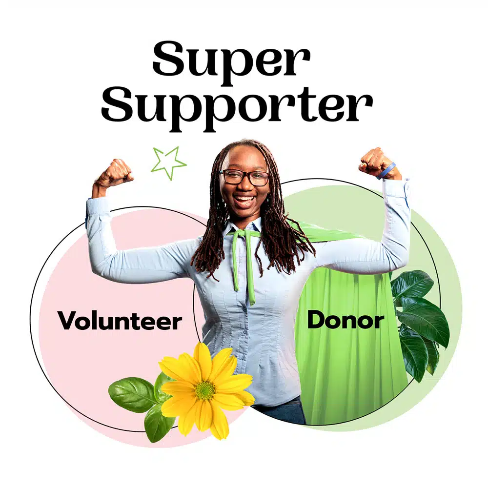 Super supporters are donors and volunteers.