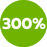 300%