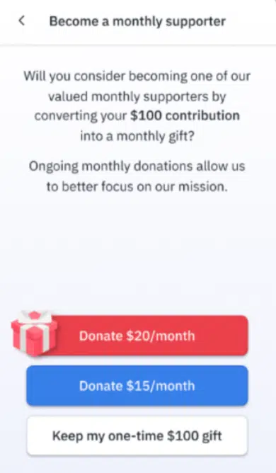 increase monthly giving