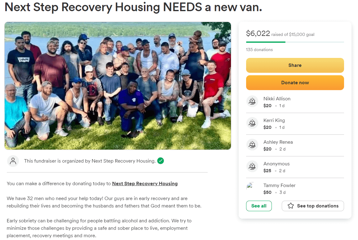 This is a screenshot of a fundraiser on the GoFundMe website.