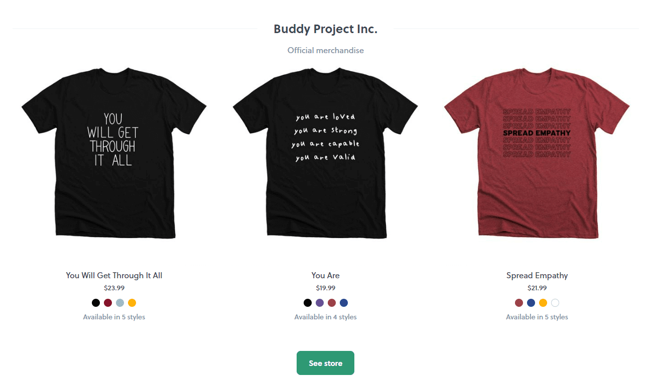 This image shows an example of a t-shirt fundraiser created on Bonfire, one of the best fundraising websites for nonprofits. 