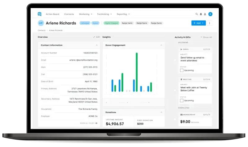 Product image for DonorDock, a nonprofit CRM system