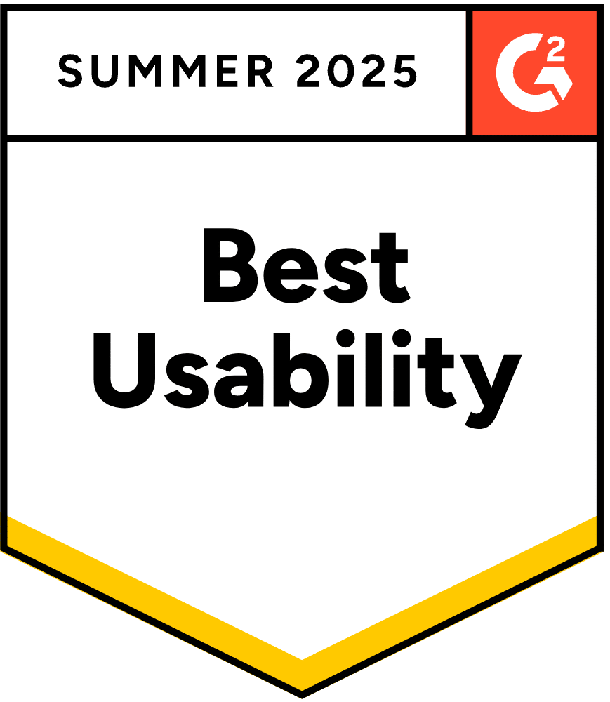 G2 badge summer 2025 Best Usability