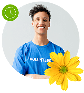 Happy volunteer smiling