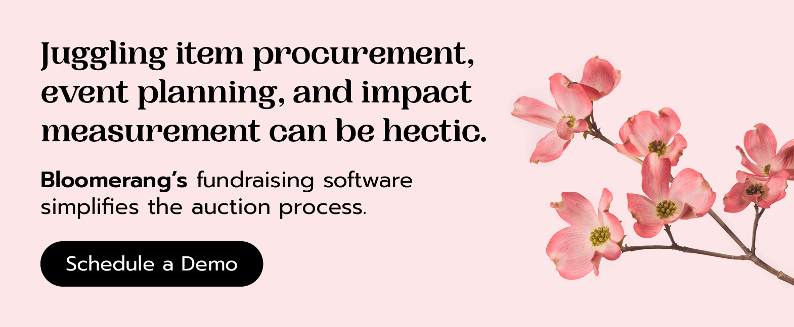 Juggling item procurement, event planning, and impact measurement can be hectic. Bloomerang’s fundraising software streamlines the auction process. Schedule a demo here. 