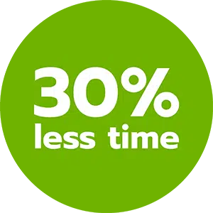 30% less time to manage operations