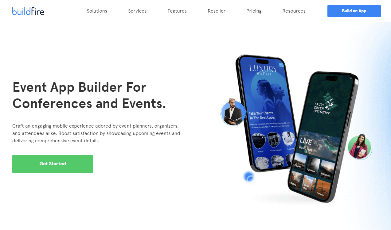 BuildFire homepage 