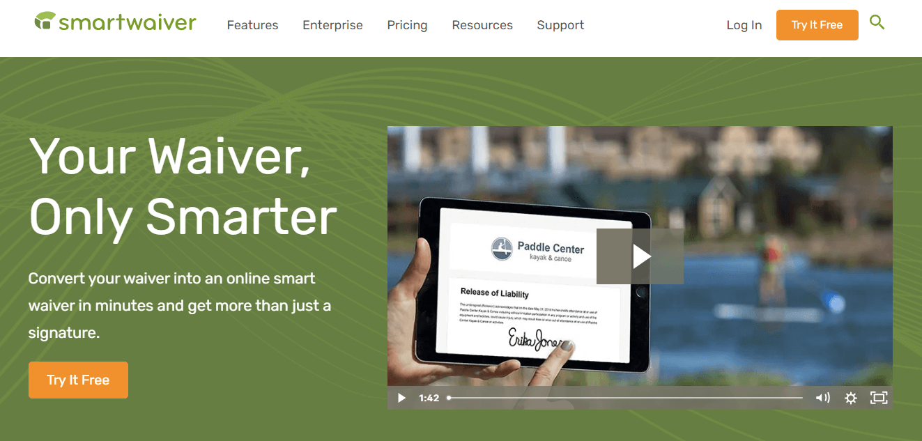 Smartwaiver homepage