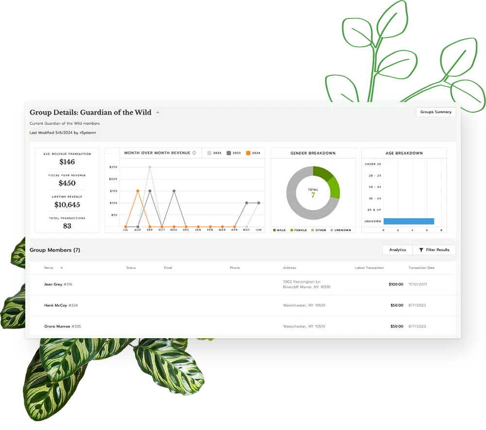 Bloomerang Membership Management User Interface