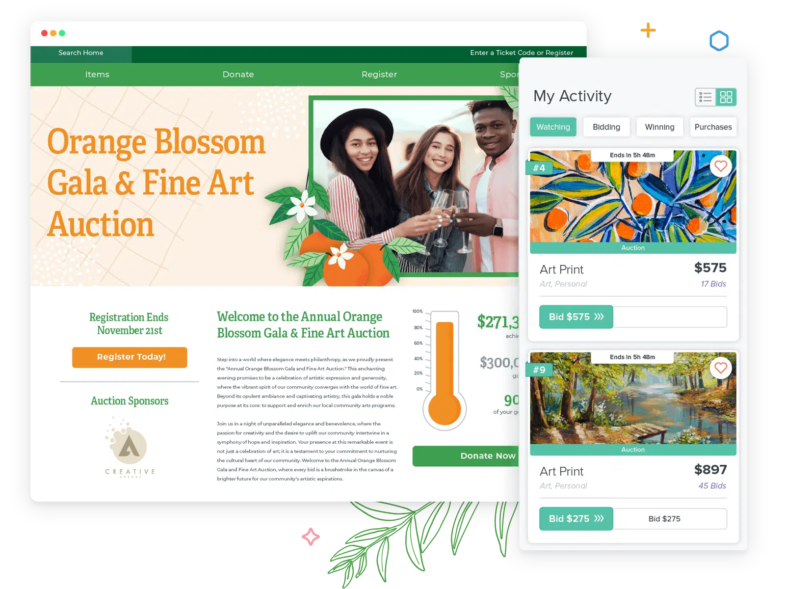 Auction fundraising with Bloomerang