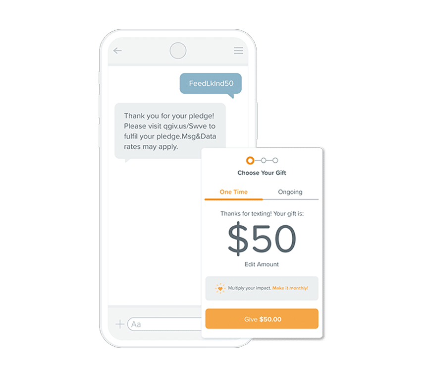 fundraising pledges with text messages