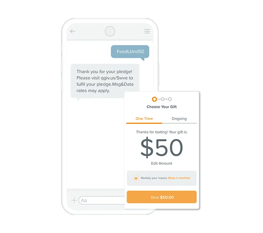 fundraising pledges with text messages