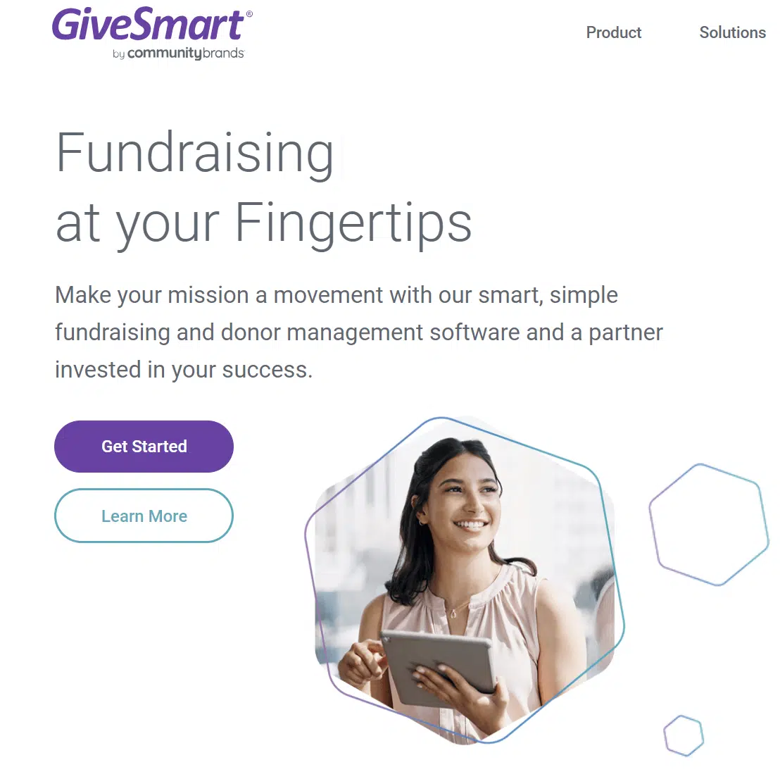 Homepage for the GiveSmart website