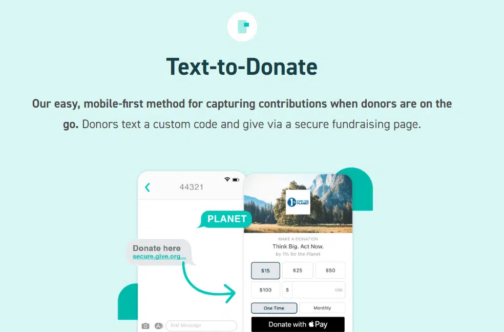 Give Lively text-to-donate information page