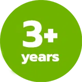 3+ years