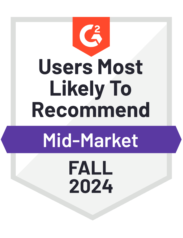 Most Likely to Recommend Fall 2024 - G2 Badge