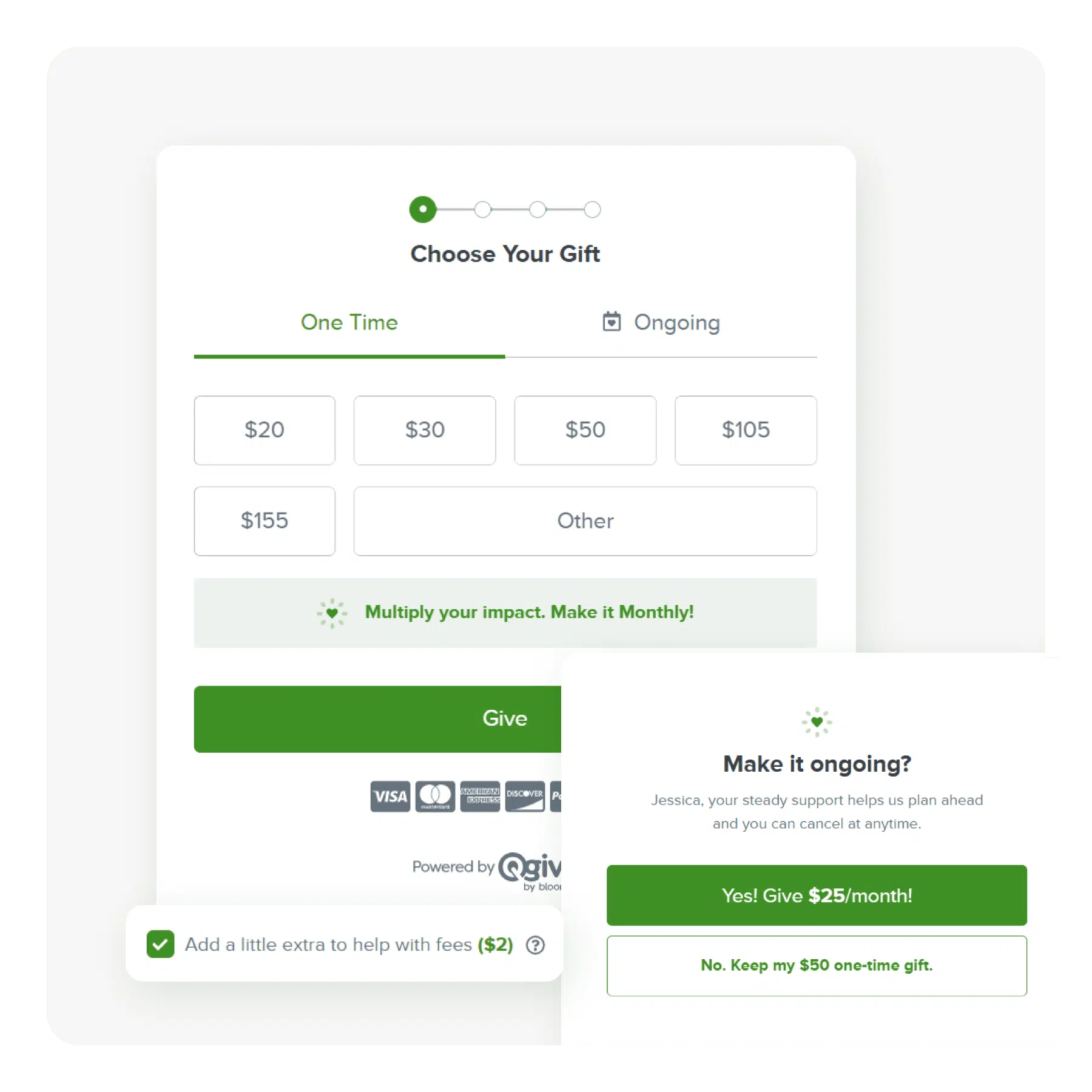 Fundraising forms view