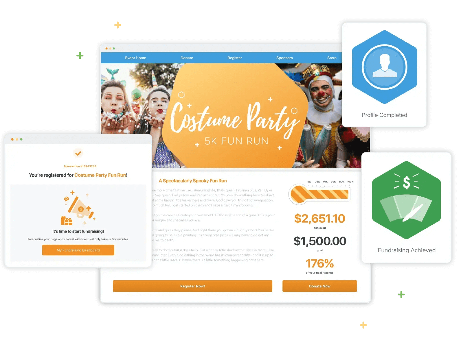 A product image showcasing a 5K event webpage created using Bloomerang’s peer-to-peer fundraising platform