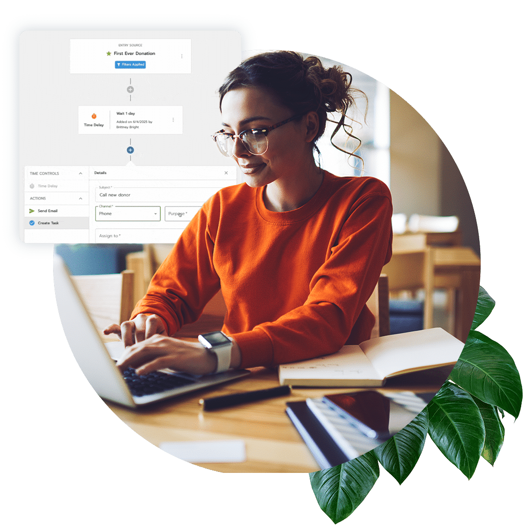 Woman making a journey automation