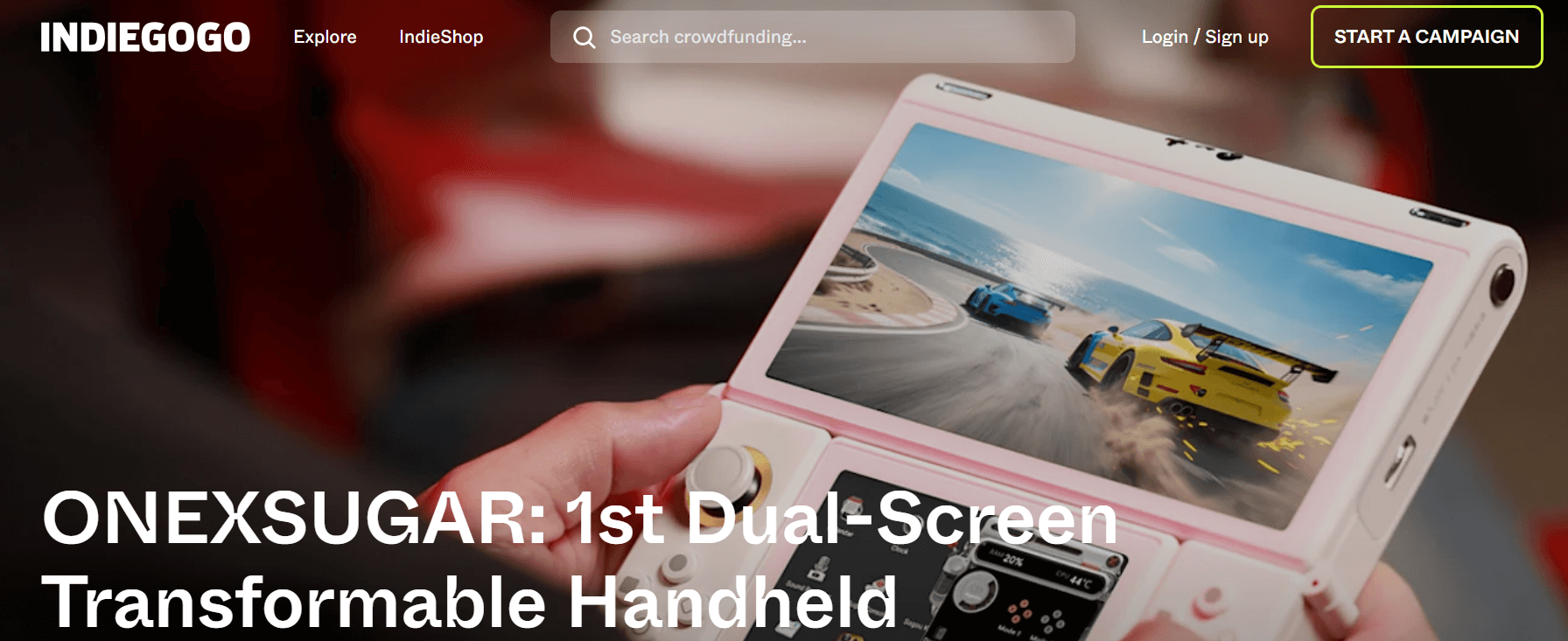 Indiegogo homepage